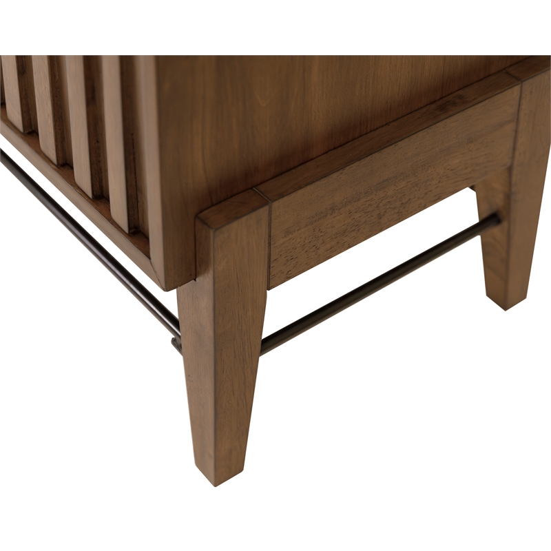 Pemberly Row Wood Office Console Accent Credenza in Brown Finish