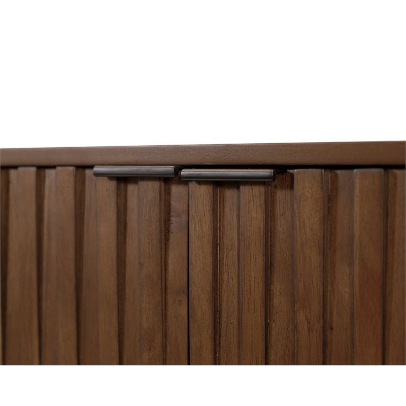 Pemberly Row Wood Office Console Accent Credenza in Brown Finish