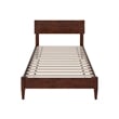 Pemberly Row Twin XL Modern Solid Wood Low Profile Platform Bed in Walnut