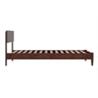 Pemberly Row Twin XL Modern Solid Wood Low Profile Platform Bed in Walnut