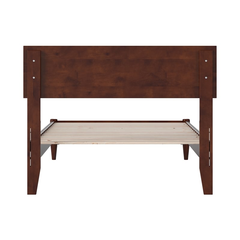 Pemberly Row Twin XL Modern Solid Wood Low Profile Platform Bed in Walnut