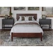 Pemberly Row Twin XL Modern Solid Wood Low Profile Platform Bed in Walnut