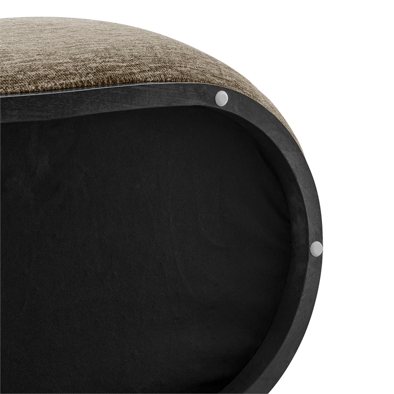 Pemberly Row Contemporary Fabric Bench in Pasadena Taupe Finish