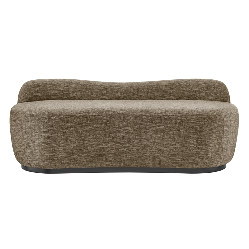 Pemberly Row Contemporary Fabric Bench in Pasadena Taupe Finish