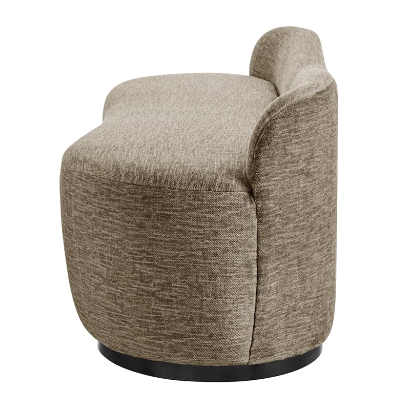 Pemberly Row Contemporary Fabric Bench in Pasadena Taupe Finish