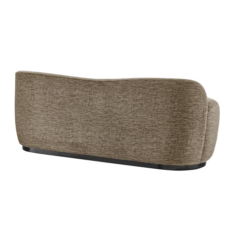 Pemberly Row Contemporary Fabric Bench in Pasadena Taupe Finish