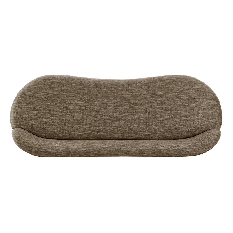 Pemberly Row Contemporary Fabric Bench in Pasadena Taupe Finish