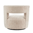 Pemberly Row Contemporary Fabric Swivel Accent Chair in Grenada Cream