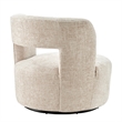 Pemberly Row Contemporary Fabric Swivel Accent Chair in Grenada Cream
