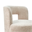 Pemberly Row Contemporary Fabric Swivel Accent Chair in Grenada Cream