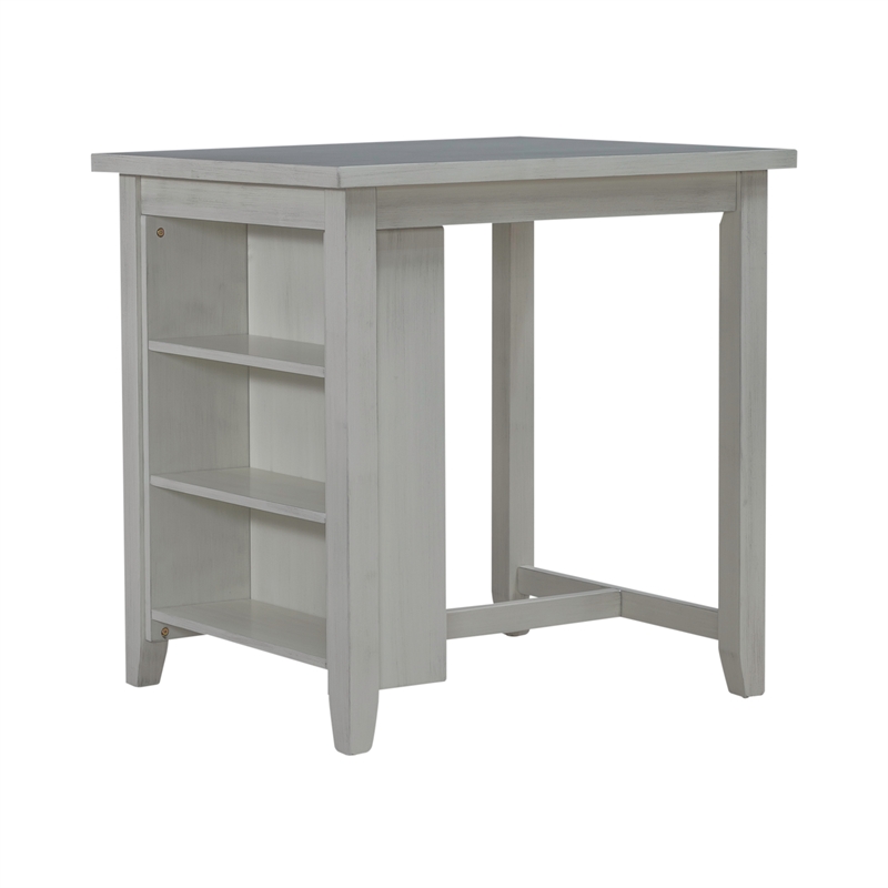 Pemberly Row Contemporary 3 Piece Wood Counter Set in White Finish