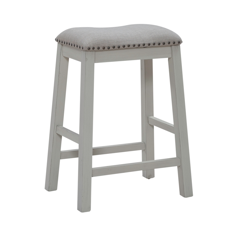 Pemberly Row Contemporary 3 Piece Wood Counter Set in White Finish