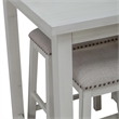Pemberly Row Contemporary 3 Piece Wood Counter Set in White Finish