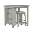 Pemberly Row Contemporary 3 Piece Wood Counter Set in White Finish