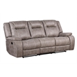 Pemberly Row Traditional Microfiber Reclining Sofa in Taupe Finish