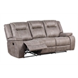 Pemberly Row Traditional Microfiber Reclining Sofa in Taupe Finish