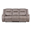 Pemberly Row Traditional Microfiber Reclining Sofa in Taupe Finish