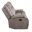 Pemberly Row Traditional Microfiber Reclining Sofa in Taupe Finish