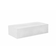 Pemberly Row Contemporary Stone Coffee Table in Ivory Finish