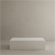 Pemberly Row Contemporary Stone Coffee Table in Ivory Finish