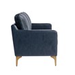 Pemberly Row Stationary Sofa in Navy Blue Faux Leather Upholstery