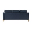 Pemberly Row Stationary Sofa in Navy Blue Faux Leather Upholstery