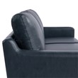 Pemberly Row Stationary Sofa in Navy Blue Faux Leather Upholstery