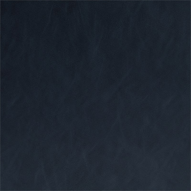 Pemberly Row Stationary Sofa in Navy Blue Faux Leather Upholstery