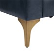 Pemberly Row Stationary Sofa in Navy Blue Faux Leather Upholstery