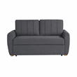 Pemberly Row Convertible Loveseat in Charcoal Fabric Upholstery