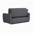 Pemberly Row Convertible Loveseat in Charcoal Fabric Upholstery