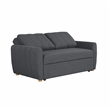 Pemberly Row Convertible Loveseat in Charcoal Fabric Upholstery