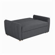 Pemberly Row Convertible Loveseat in Charcoal Fabric Upholstery