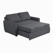 Pemberly Row Convertible Loveseat in Charcoal Fabric Upholstery