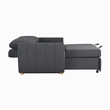 Pemberly Row Convertible Loveseat in Charcoal Fabric Upholstery