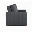 Pemberly Row Convertible Loveseat in Charcoal Fabric Upholstery
