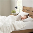 Pemberly Row Contemporary Fabric Queen Heated Blanket in Ivory