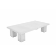Pemberly Row Contemporary Rectangle Coffee Table Large In Ivory Concrete