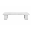 Pemberly Row Contemporary Rectangle Coffee Table Large In Ivory Concrete