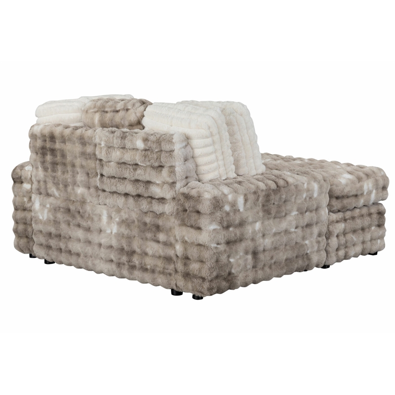 Pemberly Row Contemporary Fabric Lounger Sofa with USB in Gray