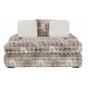Pemberly Row Contemporary Fabric Lounger Sofa with USB in Gray