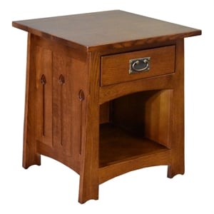 Pemberly Row Mission 1 Drawer Crofter End Table in Michael's Cherry