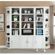 Pemberly Row Contemporary 6 Piece Library Wall with Ladder in Cottage White