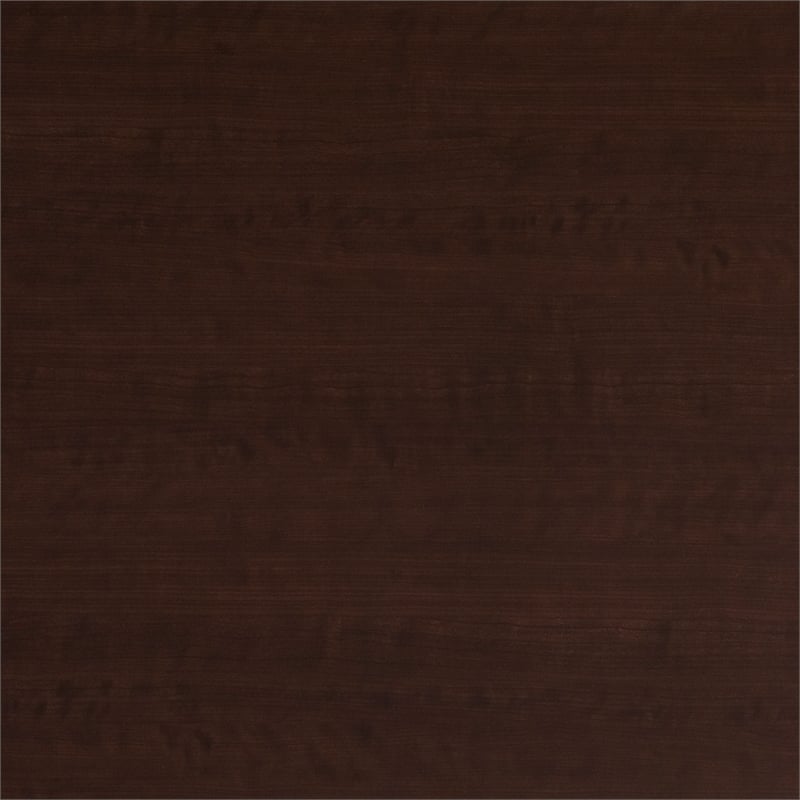 Pemberly Row 60W x 72D Wood L Reception Desk with Drawers in Mocha Cherry