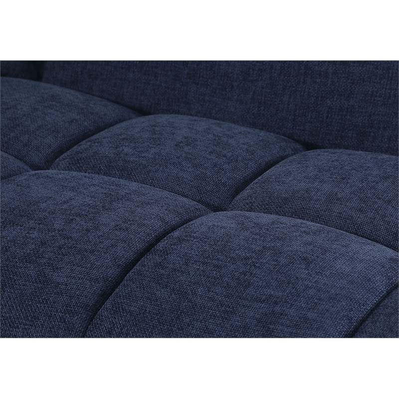 Pemberly Row Modular Chenille Sectional Sofa Chaise with Deep Seats in Blue