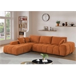 Pemberly Row Modular Chenille Sectional Sofa Chaise with Deep Seats in Caramel