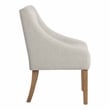 Pemberly Row Monarch Dining Chair in Cream Fabric with Medium Espresso Wood Legs