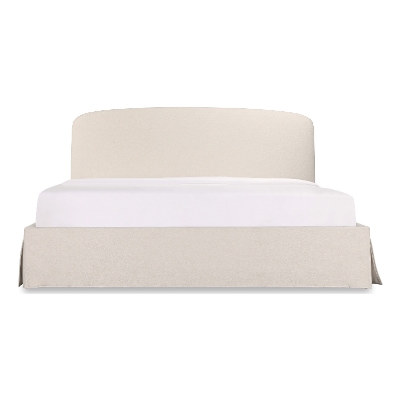 Pemberly Row Contemporary Fabric Queen Storage in Cream White