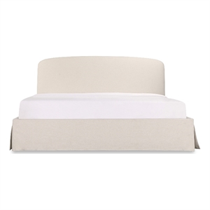 Pemberly Row Contemporary Fabric Queen Storage in Cream White