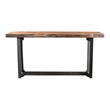 Pemberly Row Contemporary Solid Acacia Wood Console Table in Brown